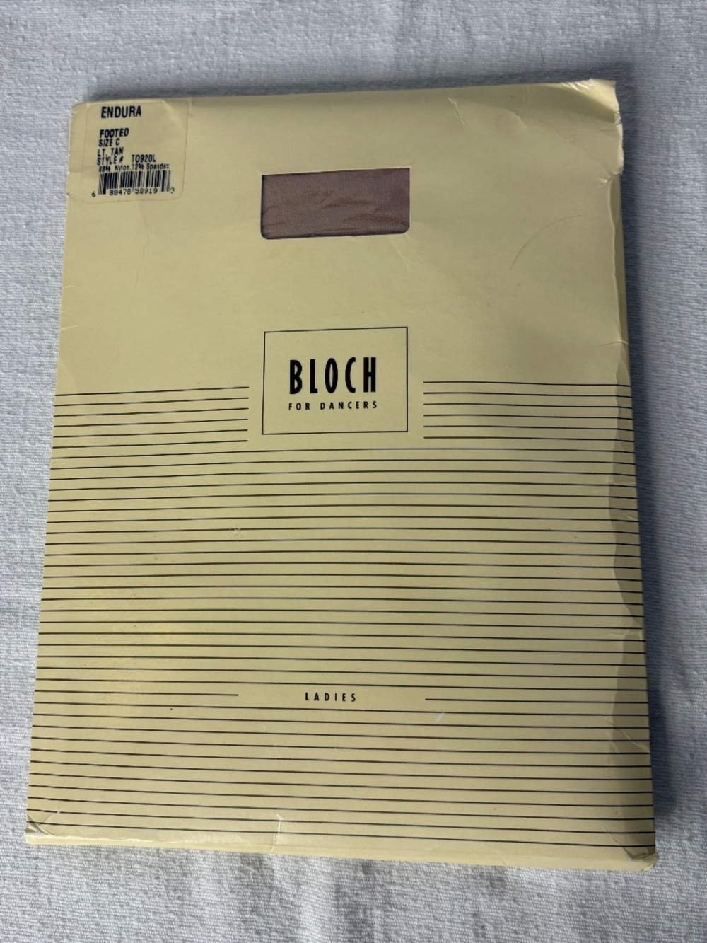 Bloch Adult Endura Footed Tights Size C Lt Tan Style: T0920L Dance Tights
